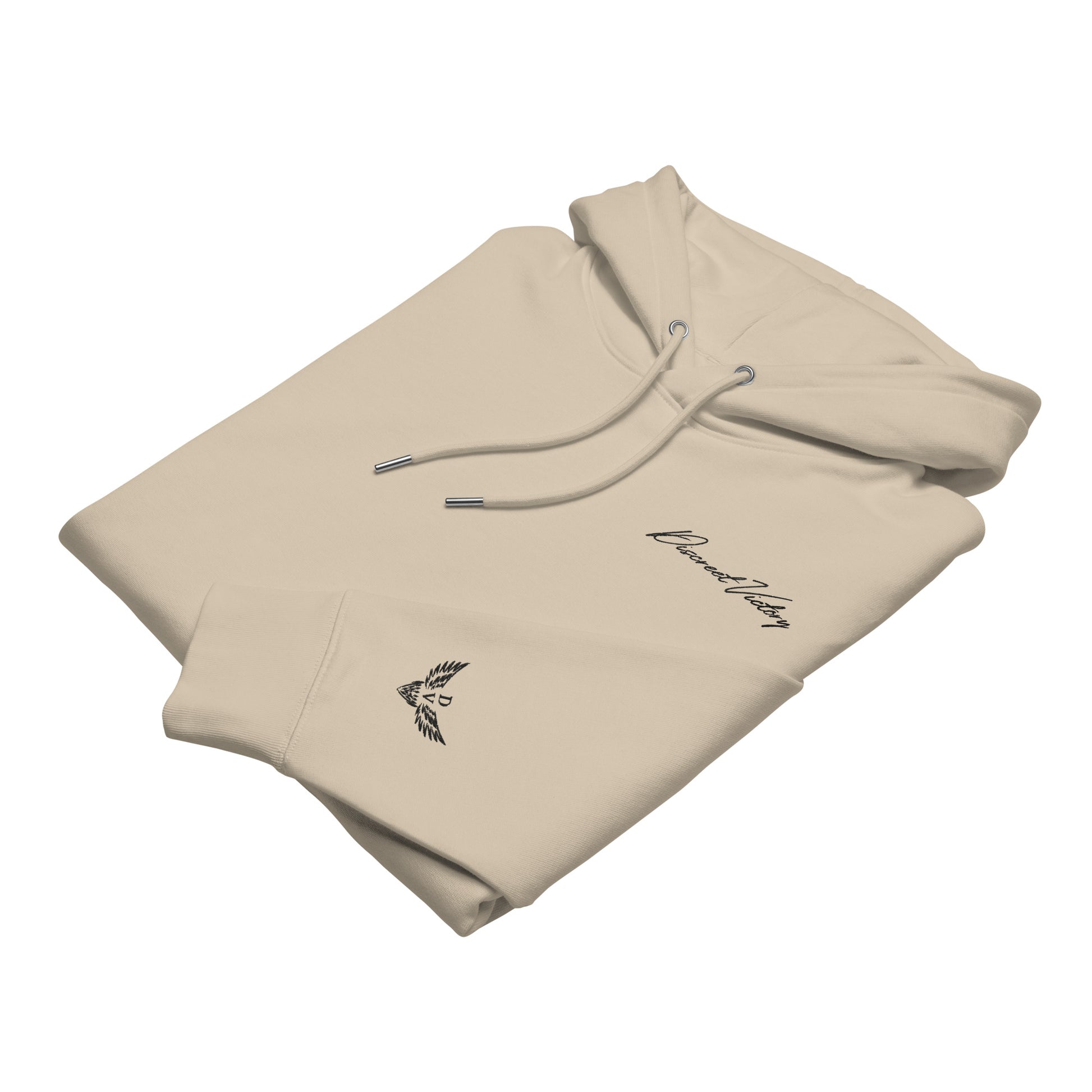 Discreet Victory - Classic Line - 100% Organic Cotton Embroidered Hoodie